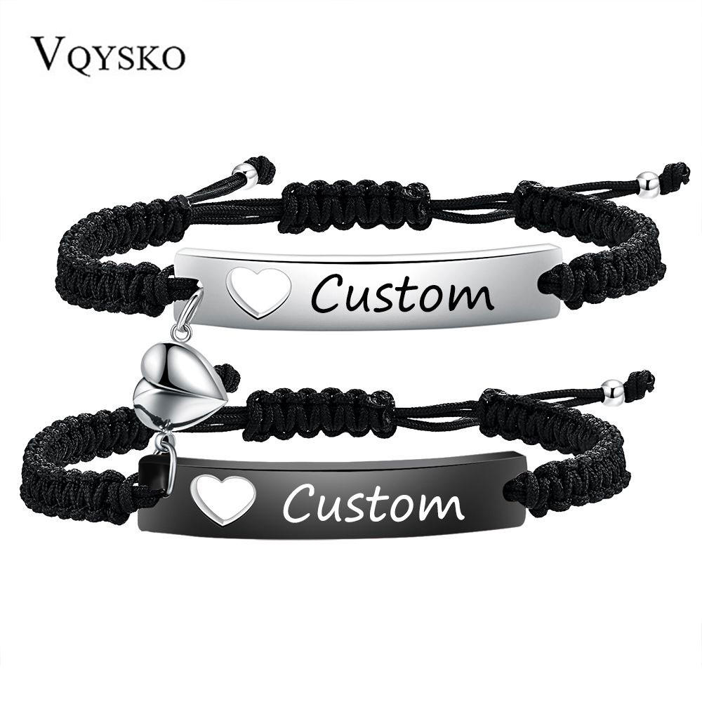 Men Accessories All - Набор парных браслетов из нержавеющей стали,