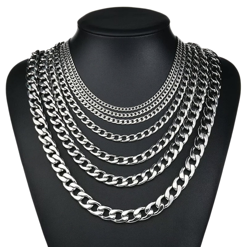 YQ 3 мм-10 мм кубинская цепочк – обзор и цена Men Accessories Neck Chain